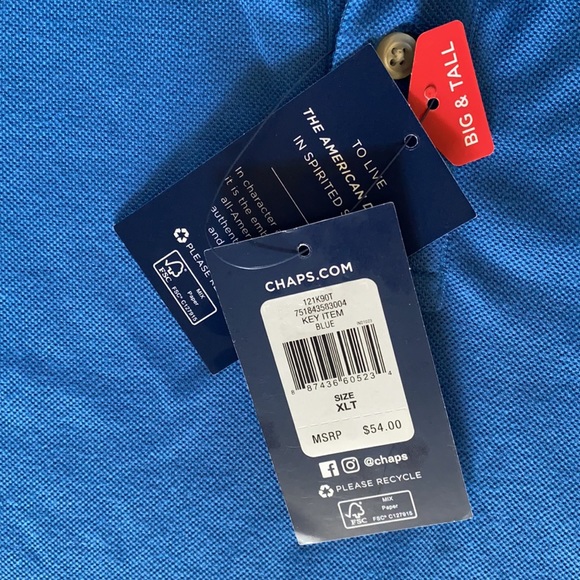 NWT!! Chaps men’s XL Tall polo shirt - Picture 5 of 7